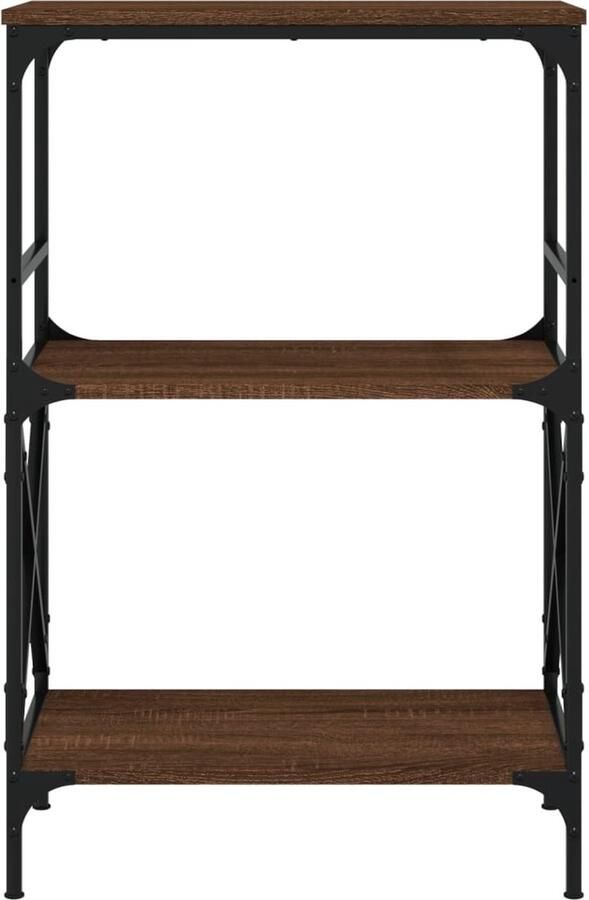 VidaXL -Boekenkast-3-laags-59x35x90 5-cm-bewerkt-hout-bruineikenkleurig - Foto 3