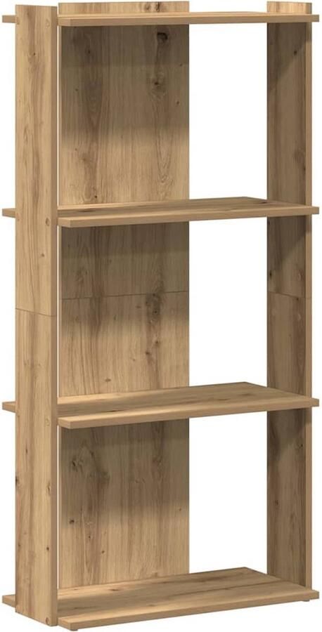 VidaXL Boekenkast 3-laags 60x30x120 cm bewerkt hout artisanaal eiken