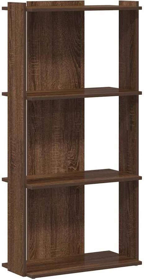 VidaXL Boekenkast 3-laags 60x30x120 cm bewerkt hout bruin eikenkleur