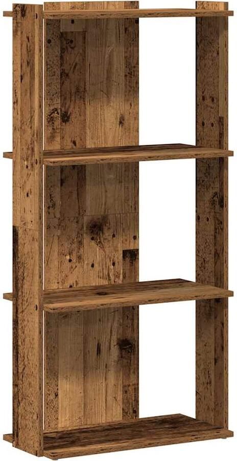 VidaXL Boekenkast 3-laags 60x30x120 cm bewerkt hout oud houtkleur