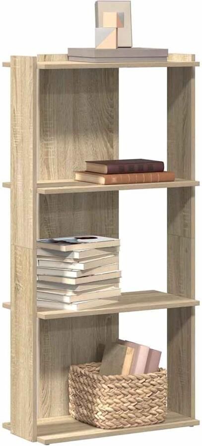 VidaXL Boekenkast Boekenkasten Boekenplank Opbergkast Boekenkast 3-laags 60x30x120 cm bewerkt hout sonoma eikenkleur - Foto 3