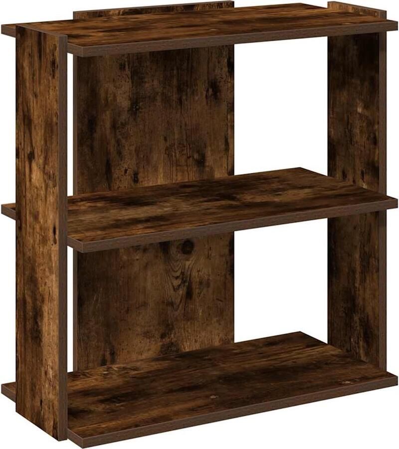 VidaXL Boekenkast 3-laags 60x30x60 cm bewerkt hout gerookt eikenkleur