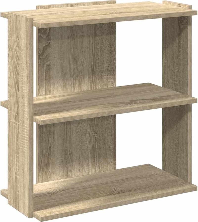 VidaXL Boekenkast 3-laags 60x30x60 cm bewerkt hout sonoma eikenkleurig