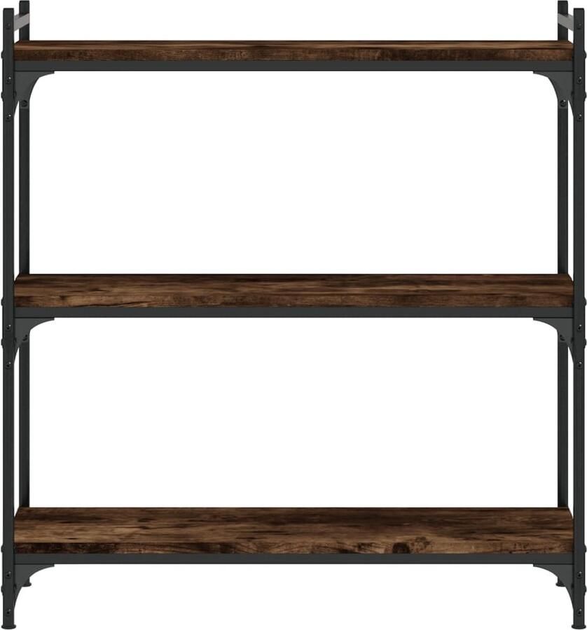VidaXL -Boekenkast-3-laags-80x30x86-cm-bewerkt-hout-gerookt-eikenkleur - Foto 2