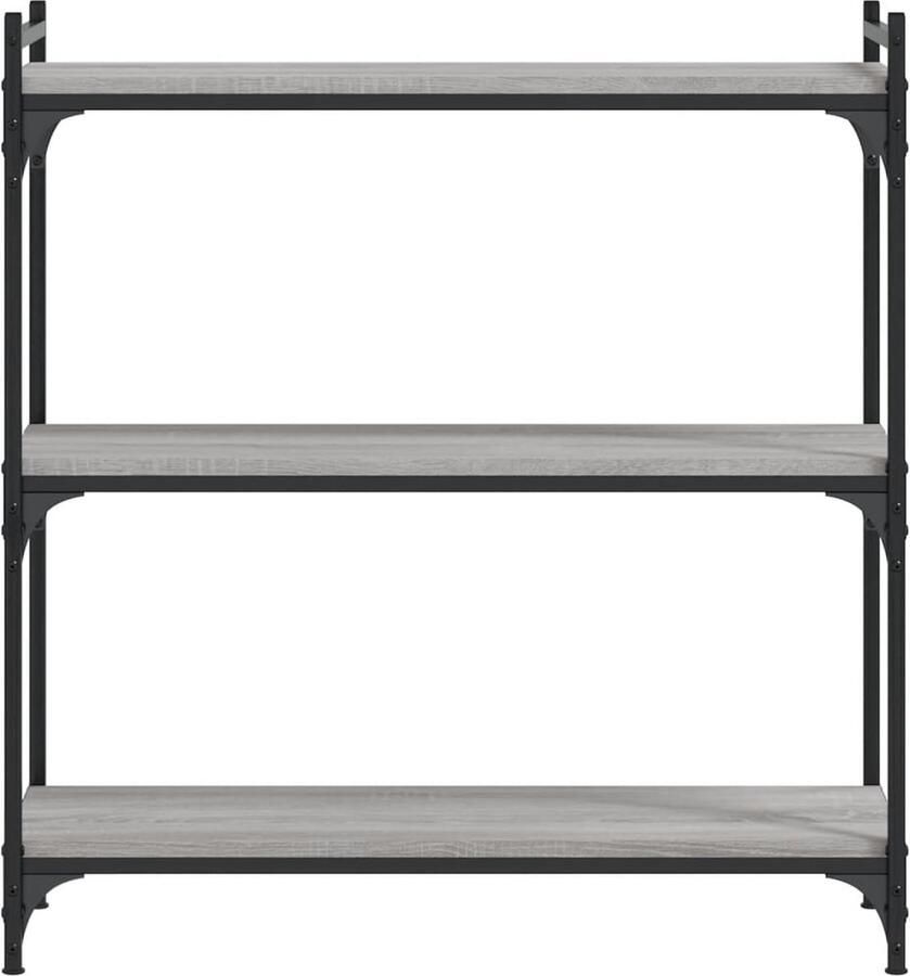 VidaXL -Boekenkast-3-laags-80x30x86-cm-bewerkt-hout-grijs-sonoma - Foto 2