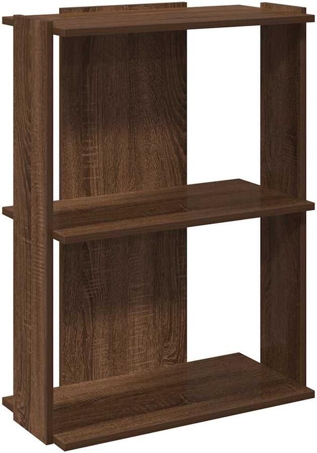 VidaXL Boekenkast 3-laags Bruin Eikenhout 60x30x80 cm Boekenkast Boekenkasten Boekenplank Opbergkast