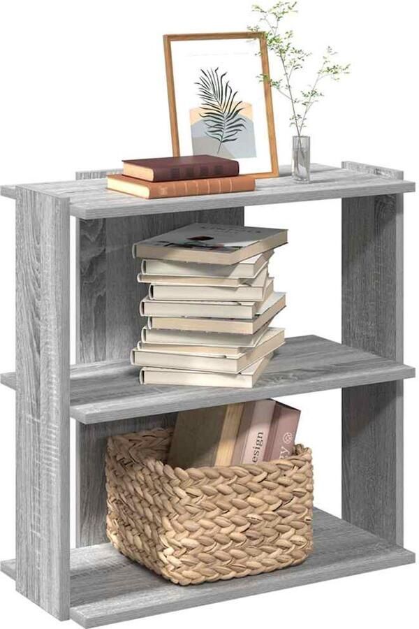 VidaXL Boekenkast 3-laags Grijs Sonoma Eiken Boekenkast Boekenkasten Boekenplank Opbergkast