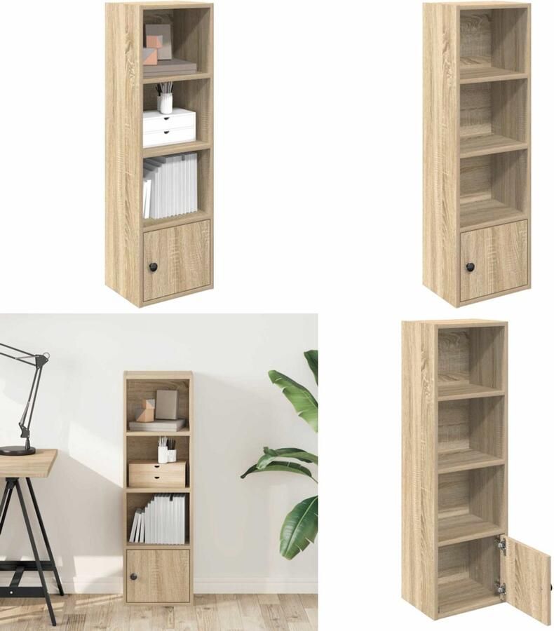 VidaXL Boekenkast 31x24x102 cm bewerkt hout sonoma eikenkleurig Boekenkast Boekenkasten Boekenplank Opbergkast