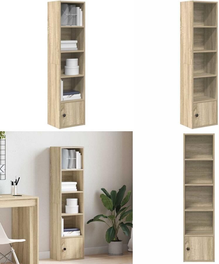 VidaXL Boekenkast 31x24x127 cm bewerkt hout sonoma eikenkleurig Boekenkast Boekenkasten Boekenplank Opbergkast