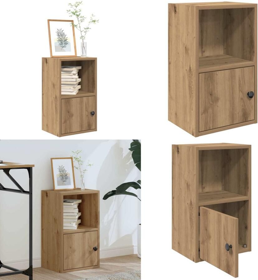 VidaXL Boekenkast 31x24x52 cm bewerkt hout artisanaal eikenkleurig Boekenkast Boekenkasten Boekenplank Opbergkast