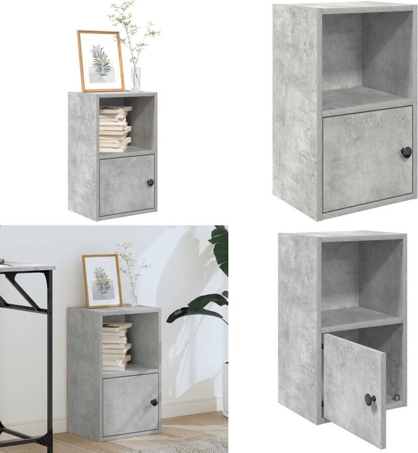 VidaXL Boekenkast 31x24x52 cm bewerkt hout betongrijs Boekenkast Boekenkasten Boekenplank Opbergkast