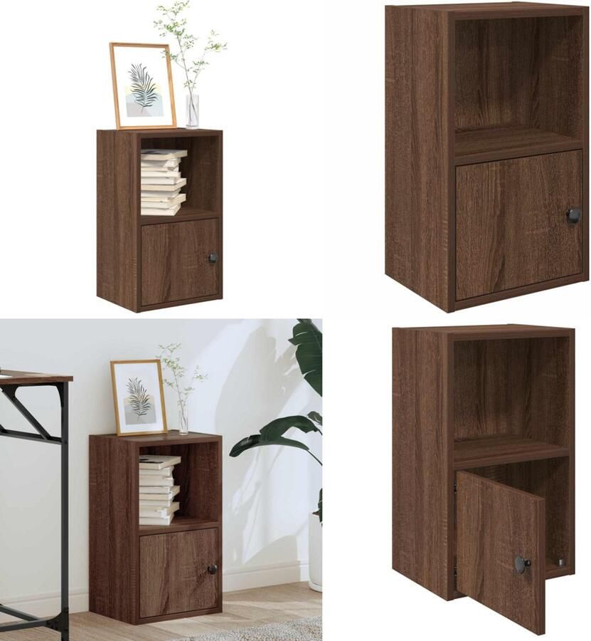 VidaXL Boekenkast 31x24x52 cm bewerkt hout bruin eikenkleurig Boekenkast Boekenkasten Boekenplank Opbergkast