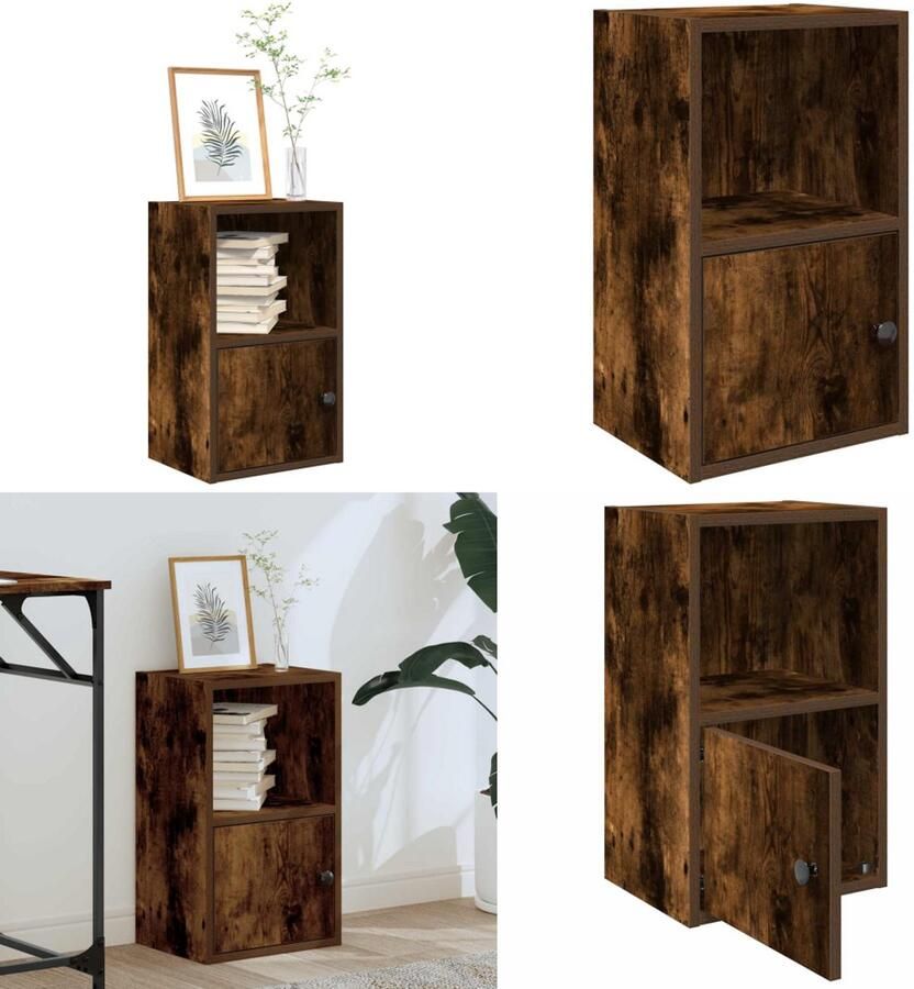 VidaXL Boekenkast 31x24x52 cm bewerkt hout gerookt eikenkleurig Boekenkast Boekenkasten Boekenplank Opbergkast