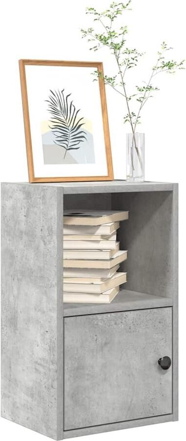 VidaXL Boekenkast 31x24x52 cm Bewerkt hout Grijs Boekenkast Boekenkasten Boekenplank Opbergkast