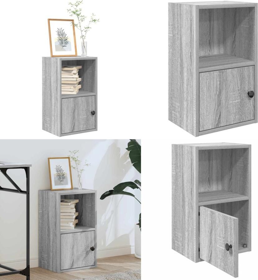 VidaXL Boekenkast 31x24x52 cm bewerkt hout grijs sonoma eikenkleurig Boekenkast Boekenkasten Boekenplank Opbergkast