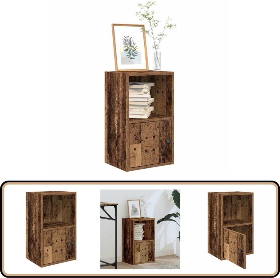 VidaXL Boekenkast 31x24x52 cm Bewerkt Hout Oud Houtkleur Boekenkast Boekenkasten Boekenplank Opbergkast