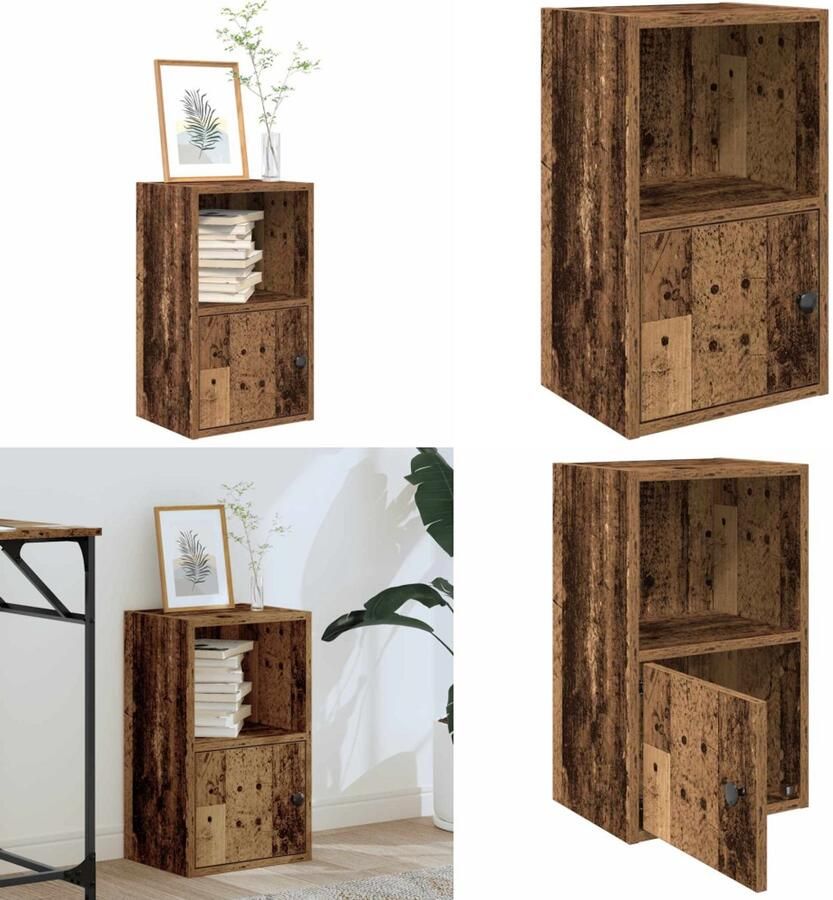 VidaXL Boekenkast 31x24x52 cm bewerkt hout oud houtkleurig Boekenkast Boekenkasten Boekenplank Opbergkast