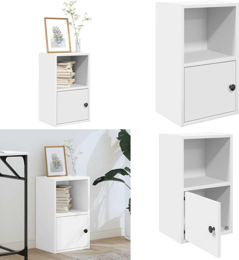 VidaXL Boekenkast 31x24x52 cm bewerkt hout wit Boekenkast Boekenkasten Boekenplank Opbergkast