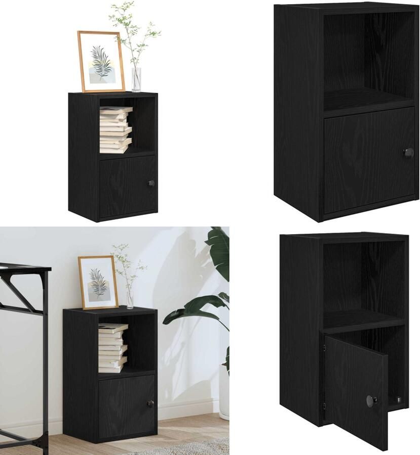 VidaXL Boekenkast 31x24x52 cm bewerkt hout zwart eikenkleurig Boekenkast Boekenkasten Boekenplank Opbergkast