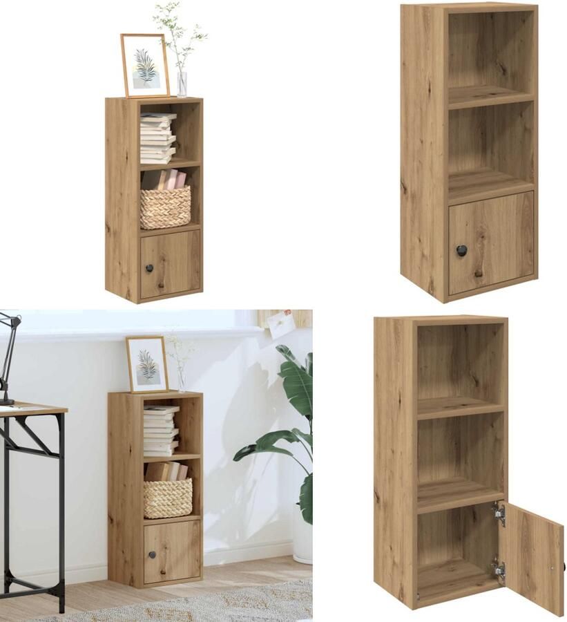 VidaXL Boekenkast 31x24x77 cm bewerkt hout artisanaal eikenkleurig Boekenkast Boekenkasten Boekenplank Opbergkast