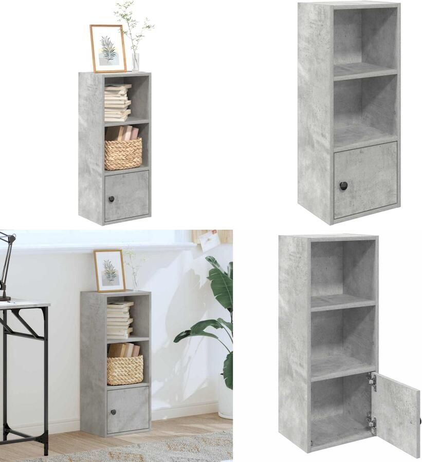 VidaXL Boekenkast 31x24x77 cm bewerkt hout betongrijs Boekenkast Boekenkasten Boekenplank Opbergkast
