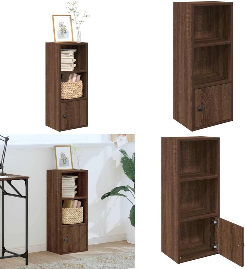 VidaXL Boekenkast 31x24x77 cm bewerkt hout bruin eikenkleurig Boekenkast Boekenkasten Boekenplank Opbergkast