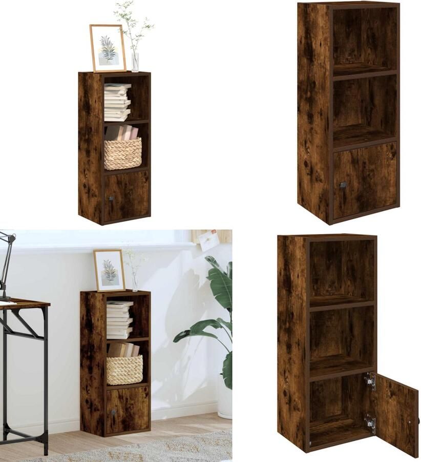 VidaXL Boekenkast 31x24x77 cm bewerkt hout gerookt eikenkleurig Boekenkast Boekenkasten Boekenplank Opbergkast