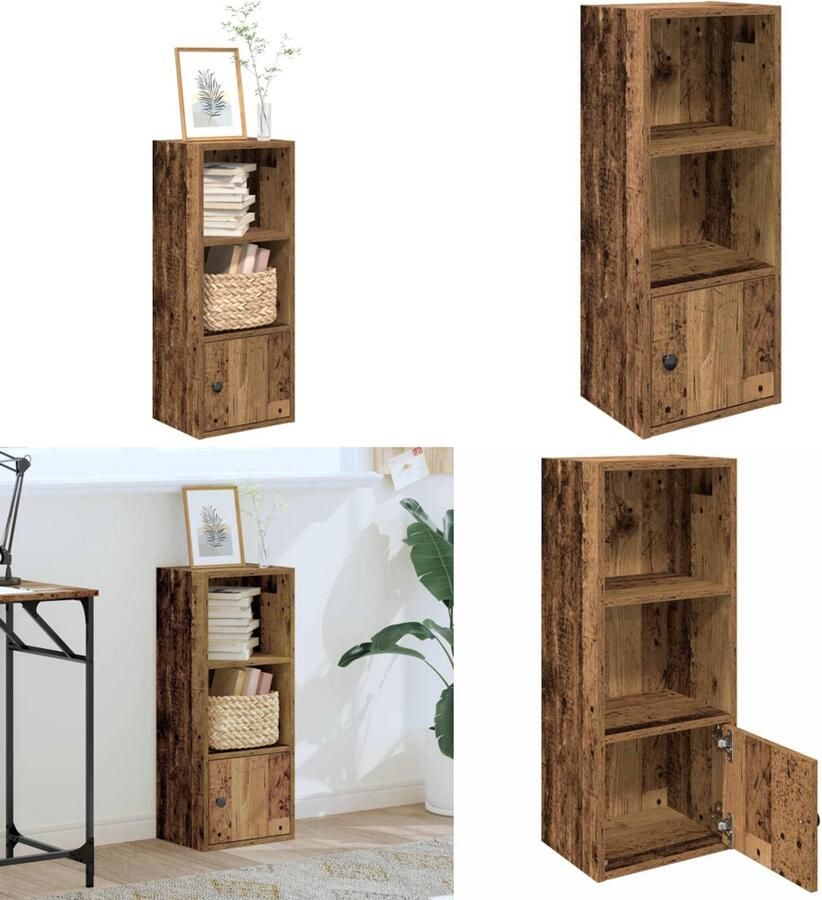 VidaXL Boekenkast 31x24x77 cm bewerkt hout oud houtkleurig Boekenkast Boekenkasten Boekenplank Opbergkast
