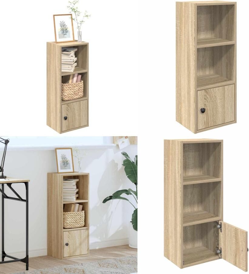 VidaXL Boekenkast 31x24x77 cm bewerkt hout sonoma eikenkleurig Boekenkast Boekenkasten Boekenplank Opbergkast