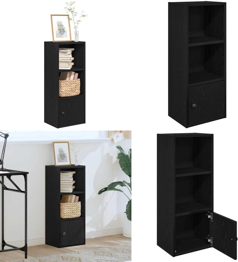 VidaXL Boekenkast 31x24x77 cm bewerkt hout zwart eikenkleurig Boekenkast Boekenkasten Boekenplank Opbergkast
