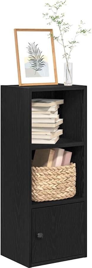 VidaXL Boekenkast 31x24x77 cm Zwart Eikenhout Boekenkast Boekenkasten Boekenplank Opbergkast