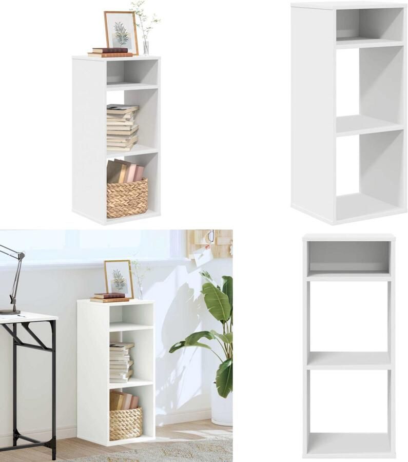 VidaXL Boekenkast 34x31x80 cm bewerkt hout wit Boekenkast Boekenkasten Opbergkast Boekenplank