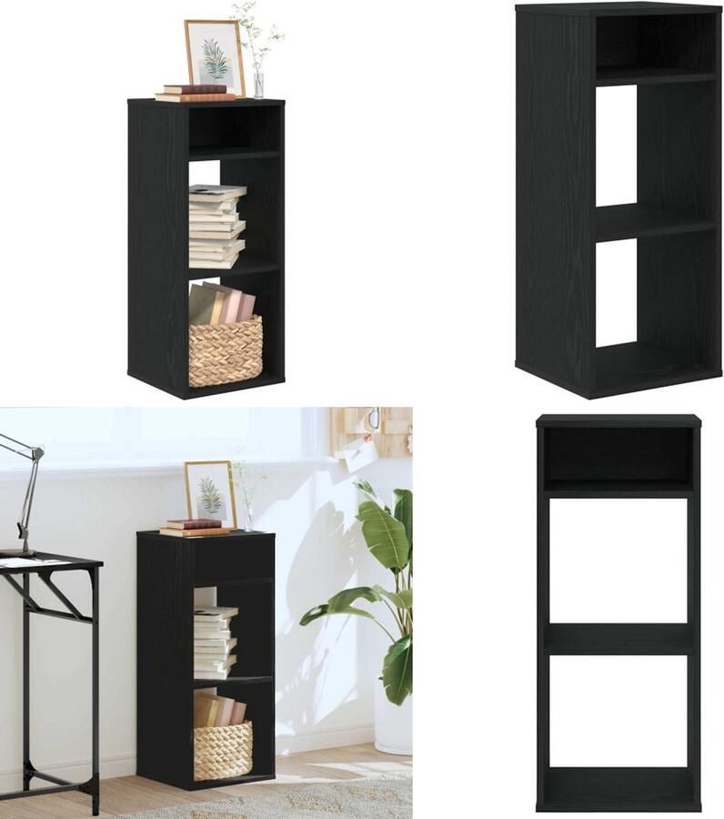 VidaXL Boekenkast 34x31x80 cm bewerkt hout zwart Boekenkast Boekenkasten Opbergkast Boekenplank