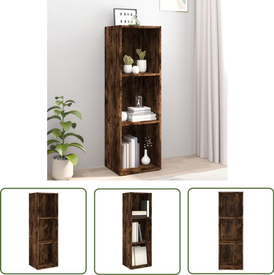 VidaXL -Boekenkast- -tv-meubel-36x30x114-cm-bewerkt-hout-gerookt-eiken - Foto 3