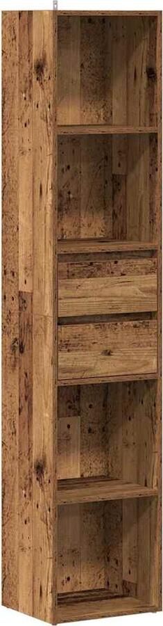 VidaXL Boekenkast 36x30x171 cm Bewerkt hout Oud houtkleurig Boekenkast Boekenkasten Boekenschap Boekenstandaard