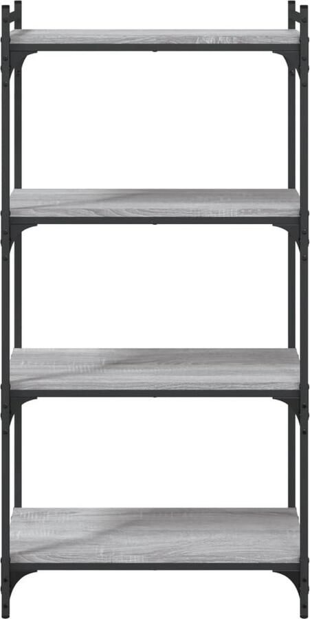VidaXL -Boekenkast-4-laags-60x30x120-cm-bewerkt-hout-grijs-sonoma-eiken - Foto 3