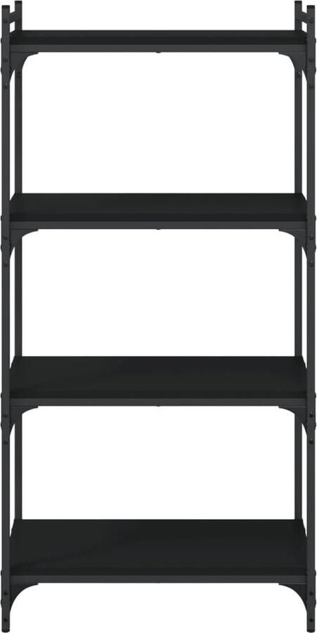 VidaXL -Boekenkast-4-laags-60x30x120-cm-bewerkt-hout-zwart - Foto 3