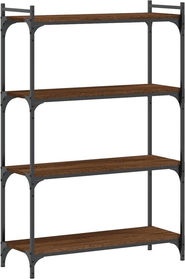 VidaXL Boekenkast 4-laags 80x30x120 cm bewerkt hout bruin eikenkleur