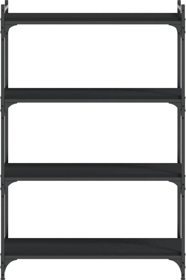 VidaXL -Boekenkast-4-laags-80x30x120-cm-bewerkt-hout-zwart - Foto 3