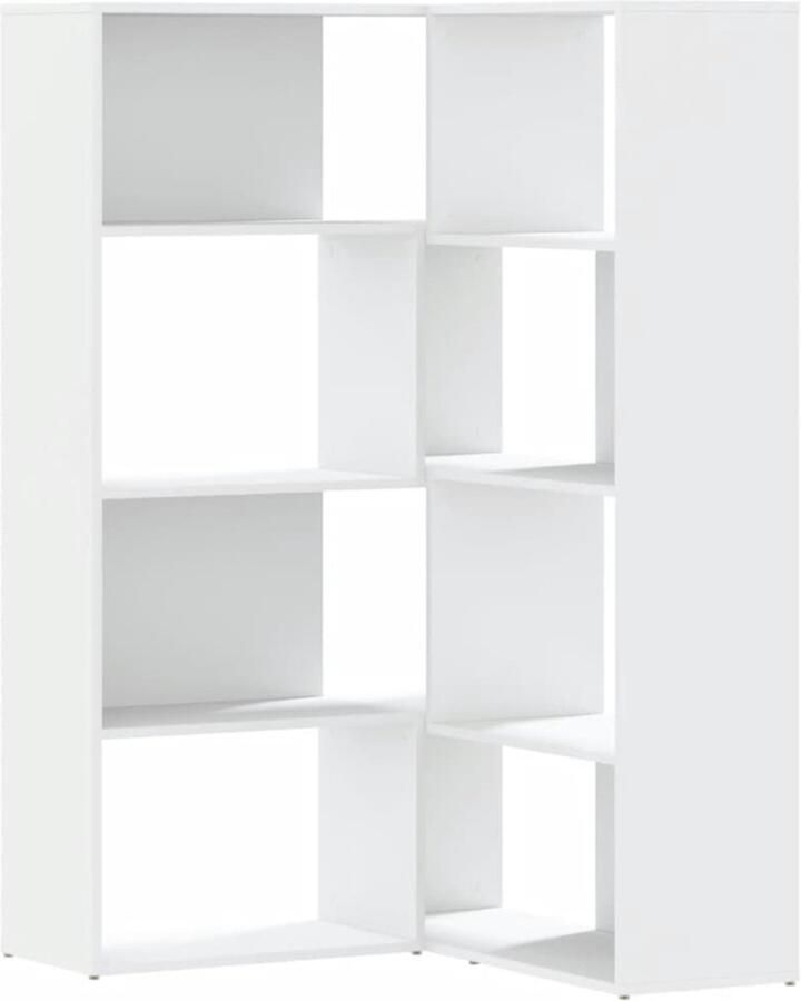 VidaXL Boekenkast 4-laags hoek 85x85x140 cm bewerkt hout wit