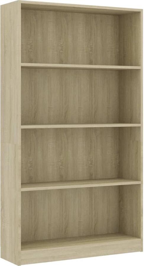 VidaXL Boekenkast 4 schappen Sonoma eik 80x24x142 cm Boekenkast Bibliotheek Houten Boekenkast Eiken Boekenkast Salontafel Woonkamermeubilair Opslagruimte