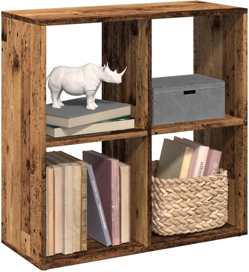 VidaXL Boekenkast 4 vakken 69 5x29x69 5 cm Hout Boekenkast Boekenkasten Boeken Plank Schappenkast