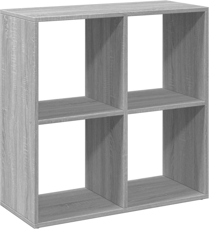 VidaXL Boekenkast 4 vakken Grijs Sonoma 69 5x29x69 5 cm Boekenkast Boekenkasten Boeken Plank Schappenkast