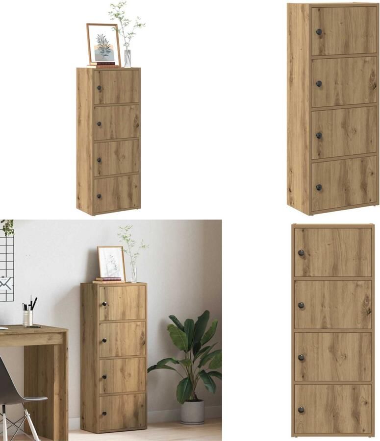 VidaXL Boekenkast 40x24x102 cm bewerkt hout artisanaal eikenkleurig Boekenkast Boekenkasten Boekenplank Opbergkast