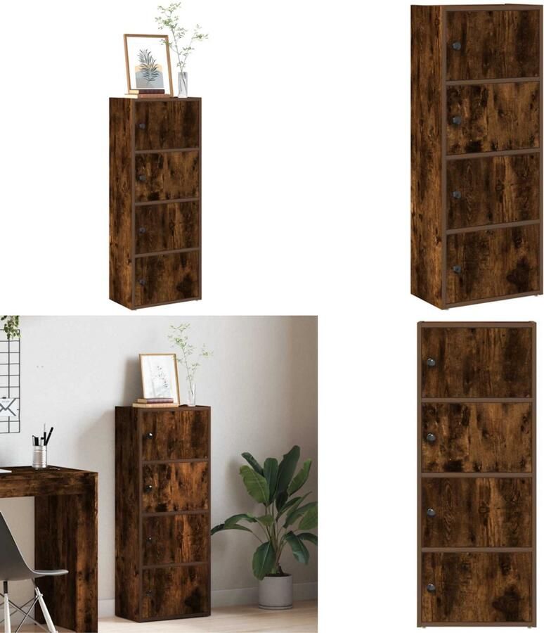 VidaXL Boekenkast 40x24x102 cm bewerkt hout gerookt eikenkleurig Boekenkast Boekenkasten Boekenplank Opbergkast
