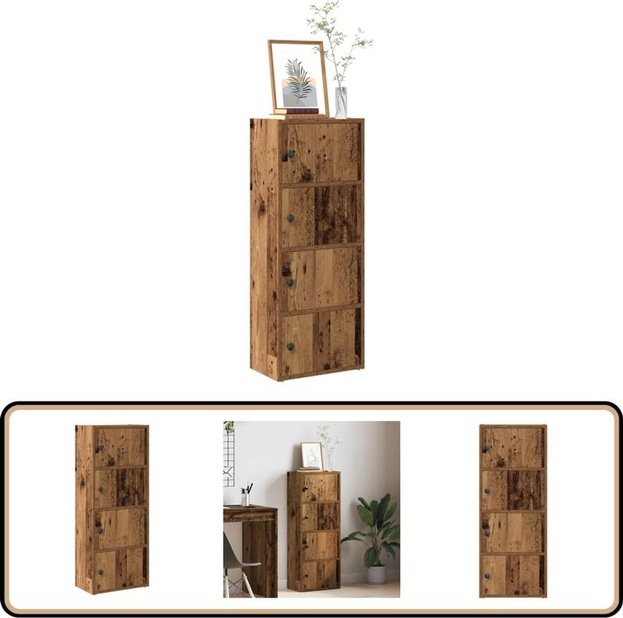 VidaXL Boekenkast 40x24x102 cm bewerkt hout oud houtkleurig - Foto 2