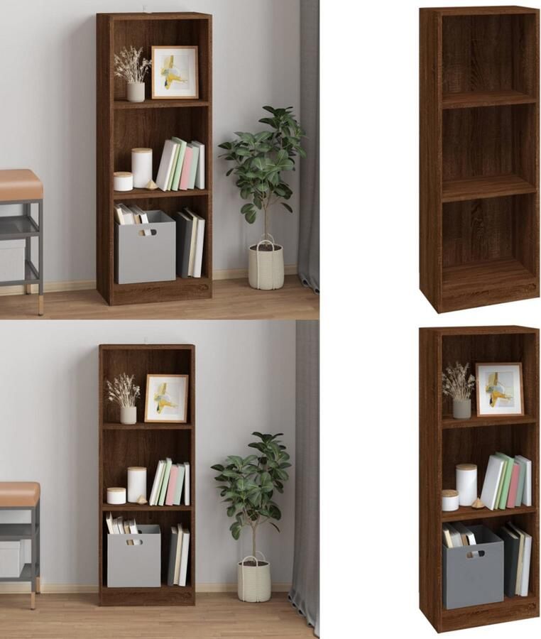 VidaXL Boekenkast 40x24x109 cm bewerkt hout bruin eikenkleur Boekenkast Boekenkasten Boekenschap Boekenstandaard