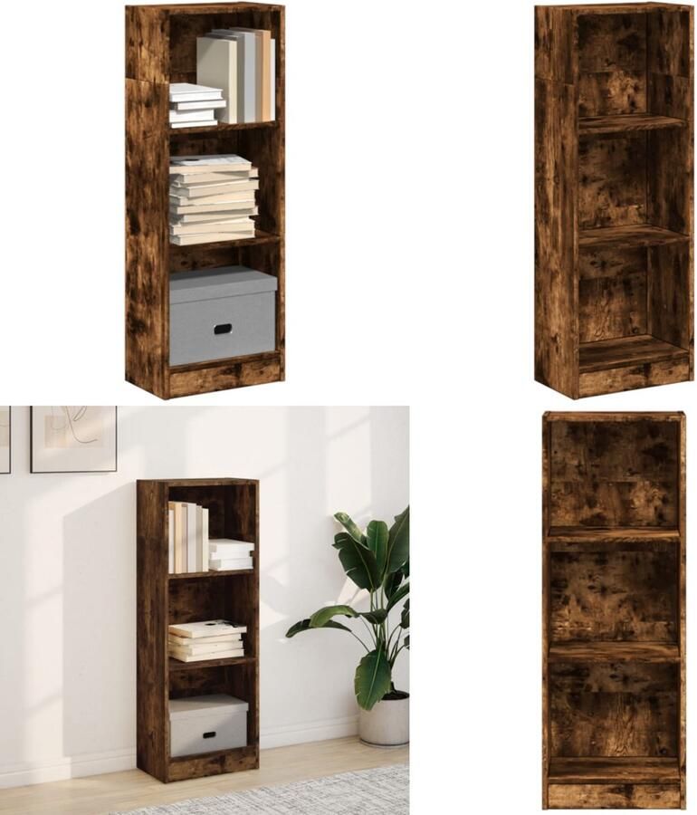 VidaXL Boekenkast 40x24x109 cm bewerkt hout gerookt eikenkleurig Boekenkast Boekenkasten Boeken Plank Schappenkast