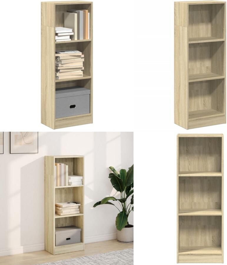 VidaXL Boekenkast 40x24x109 cm bewerkt hout sonoma eikenkleurig Boekenkast Boekenkasten Boeken Plank Schappenkast
