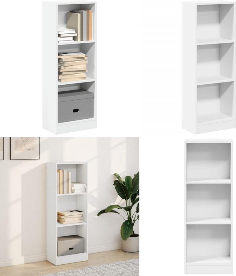 VidaXL Boekenkast 40x24x109 cm bewerkt hout wit Boekenkast Boekenkasten Boeken Plank Schappenkast